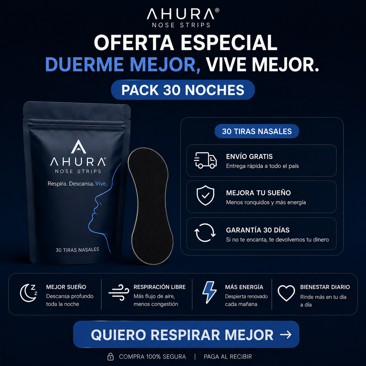 Ahura Nose Strips - Respira, Descansa, Vive