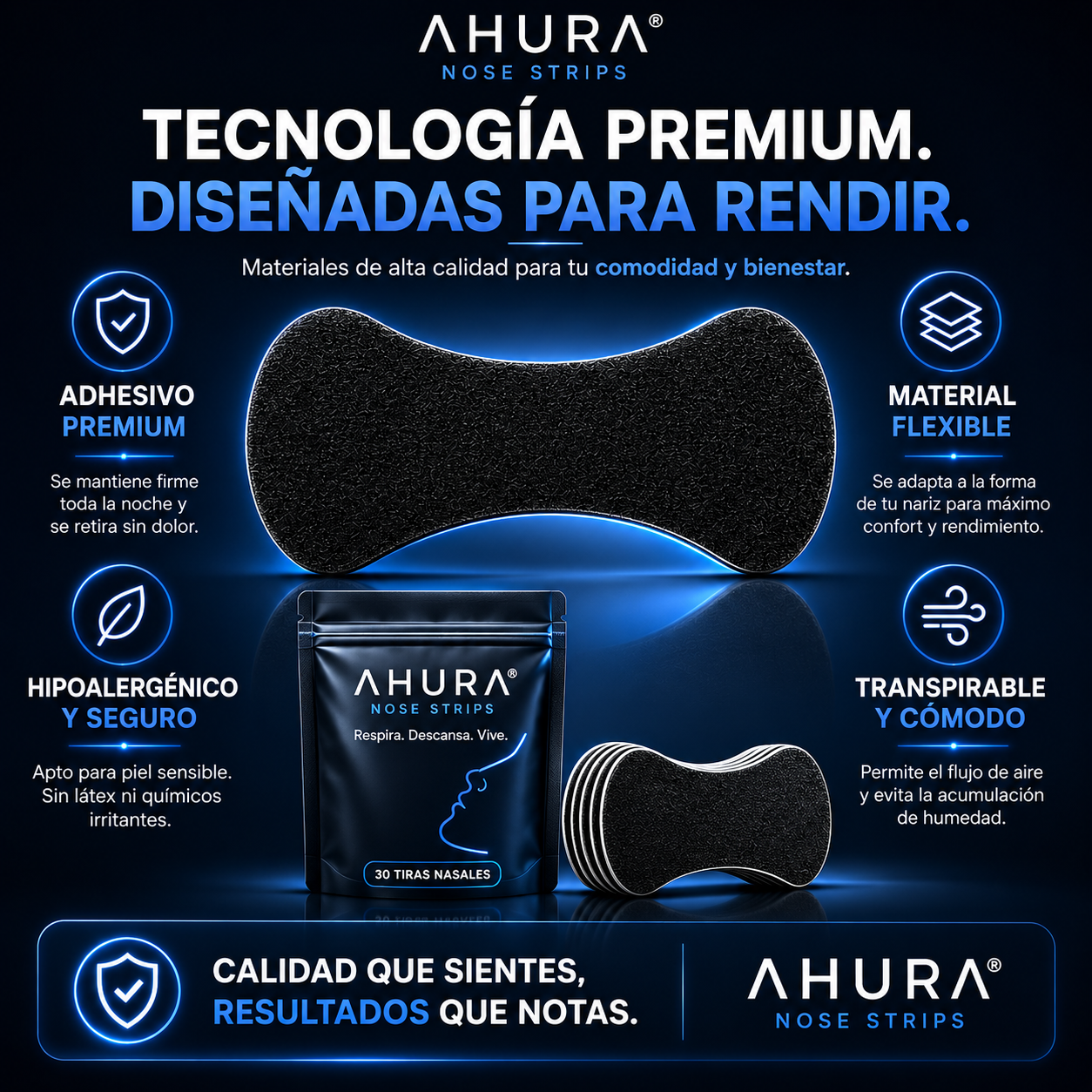 Ahura Nose Strips - Respira, Descansa, Vive
