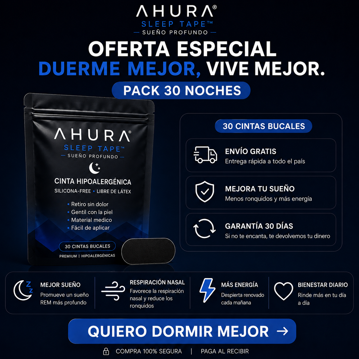 Ahura Sleep Tape - Respira por la nariz